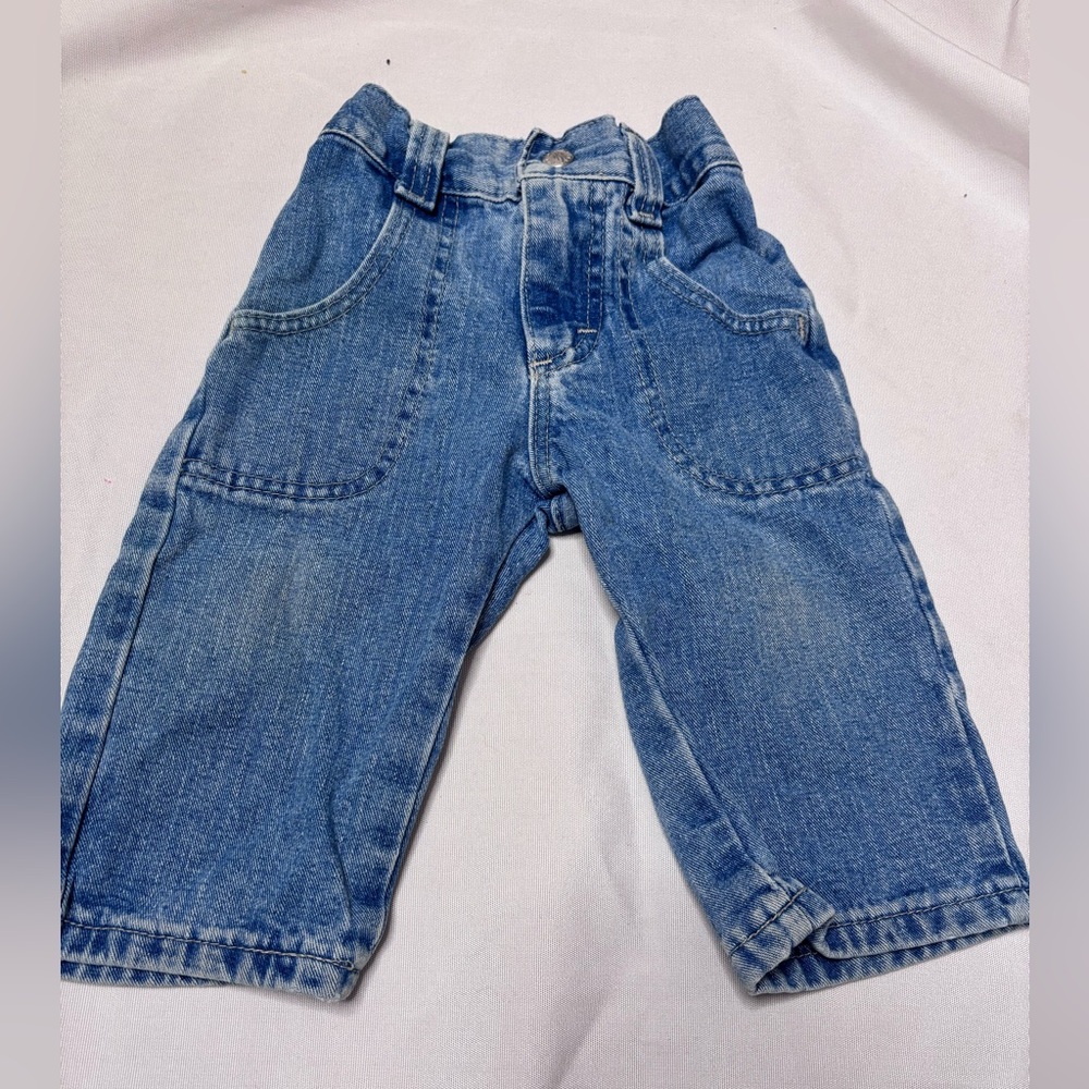 Vintage Y2K Riders Baby Jeans 12 Months Blue Denim Elastic Waist